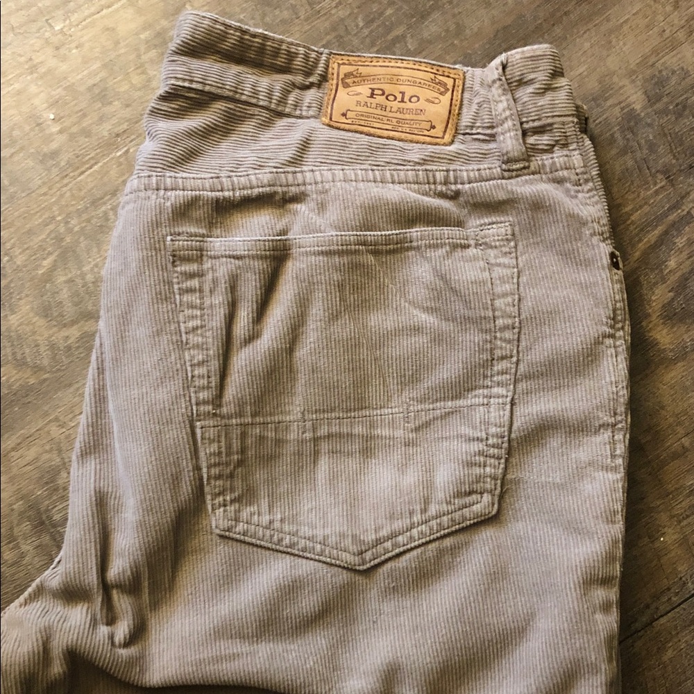 Ralph Lauren Polo Beige Tan Corduroy Pants Trousers Mens 34x32